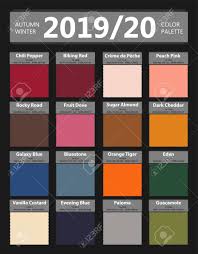 Red brown color palette names. Autumn And Winter 2019 2020 Fashion Color Palette Worlds Colors Royalty Free Cliparts Vectors And Stock Illustration Image 123159180