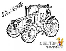 Un tracteur agricole (du latin trahere) est un véhicule automoteur, équipé de roues ou de chenilles, et qui remplit trois fonctions dans les travaux agricoles. Coloriage Tracteur Claas Celtis Dessin Gratuit A Imprimer
