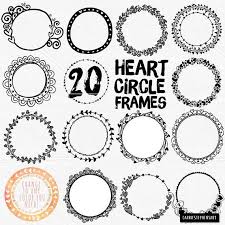 Circle Heart Border Clipart Wedding Monogram Frame Etsy Circle Borders Circle Frames Clip Art Borders