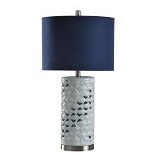 Pin By Ginny Whitney On Home Decor In 2020 White Table Lamp Navy Lamp Shade Table Lamp