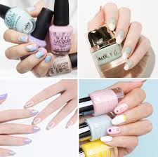 These nails are gorgeous because they are pastel colors, but they also have gold lines and cute pastel yellow hearts outlined with gold dots. Pastels Pinks And A Sprinkle Of Glitter Spring Nail Ideas For 2017 Onefabday Com