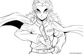 Brother and sister, trying to get rid of the demonic essence and curse, go in search of … Demon Hunter Kyojuro Rengoku Demon Slayer Coloring Pages Printable