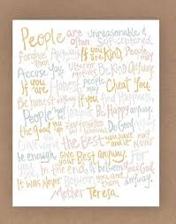 Need To Get 11x14 In Mother Teresa Quote Illustration Print 35 00 Via Etsy Words Mother Teresa Quotes Wonderful Words