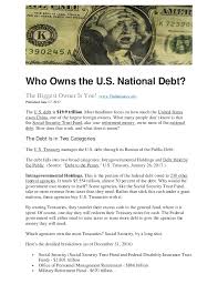 But the problem with nuclear missiles is that they are. Who Owns The Us National Debt