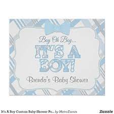 It S A Boy Custom Baby Shower Poster Zazzle Com Custom Baby Baby Shower Gifts For Boys Custom Baby Shower