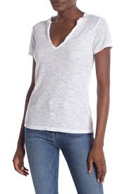 V Neck Ribbed T Shirt