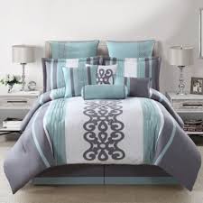 10 best id comforter sets of july 2021. Kerri 10 Piece Comforter Set In Teal Silver White Comforter Sets Bed Comforter Sets Teal Bedroom