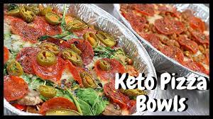 Lightly grease a pizza pan or baking sheet and set aside. Keto Pizza Bowl Youtube