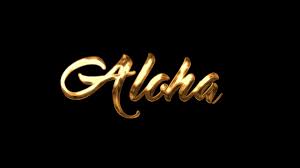 Aloha - Title Text Animation With Ink Gold Color and Black Background  24512640 Stock Video at Vecteezy