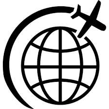 Globe With Airplane Black Icon Travel And Business Stock Vector Free Photos
