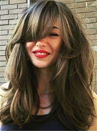 Long Layered Human Women Hair Lace Front Cap 18 Inches Long Hair Styles Long Hair With Bangs Hair Styles