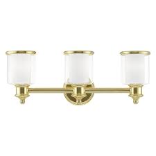 Here, you can find stylish brass vanity lighting that cost less than you thought possible. Livex Lighting Middlebush 3 Light Brass Transitional Vanity Light In The Vanity Lights Department At Lowes Com
