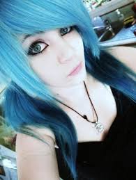 Emo Girls With Blue Hair 3 Coiffure Emo Goth Fashion Filles Emo