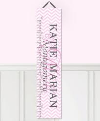 Toad And Lily Pink Chevron Personalized Growth Chart