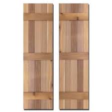 Design Craft Millworks 15 In X 55 In Natural Cedar Board N Batten Baton Shutters Pair 420153 Shutters Exterior Cedar Boards Cedar Shutters