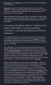 Tesla founder and ceo elon musk took to twitter to troll cd projekt red over cyberpunk 2077's continued technical issues, even after a recent bugfix. Sam Lessin On Twitter Gamestop Tesla Shitcoins And The Rise Of The Alternative Reality Cult Investing