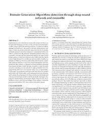 Pdf Domain Generation Algorithms Detection Through Deep Neural Network And Ensemble