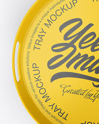 Download Glossy Food Tray Mockup In Indoor Advertising Mockups On Yellow Images Object Mockups PSD Mockup Templates
