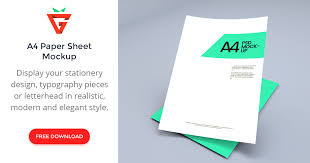 Download A4 Paper Sheet Mockup Graphberry Com PSD Mockup Templates