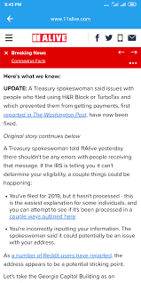 Psa People Who Filed With H R Block And Turbotax Were Glitched And It Is Now Fixed Irs