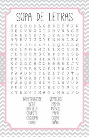 El juego de atarse los zapatos. Baby Shower Juegos Sopa De Letras 18 New Ideas