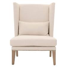 This swivel chair is just as practical as it is comfortable, the back zipper facilitating easy upkeep of the wingback chair slipcover. Off White Winged Club Chair