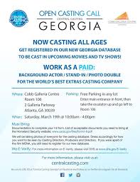 Please click on the picture box below that best identifies with the role you are applying for. Central Casting Open Call Cobb Galleria Centre
