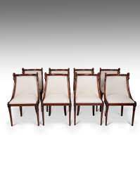 Pierre cardin set of six dining chairs in walnut and black leather. Superb Set Of 8 French 19th C Empire Style Barrel Back Dining Chairs 593894 Sellingantiques Co Uk