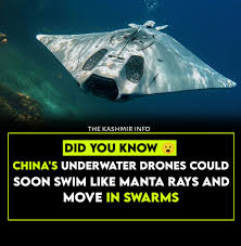 Scientists in China are developing smarter naval drone swarms using manta ray-inspired propulsion techniques. Manta rays' high aspect ratios and body shapes are used to create efficient, low-drag designs for underwater vehicles.