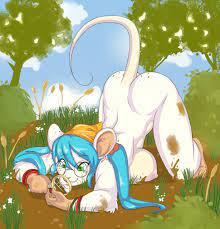1girls anthro arms ass ass up background bare arms bare ass bare  back bare breasts bare hips barefoot big breasts blue hair breasts busty  color colored colored background curvy