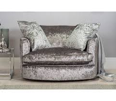 Marilyn Large Crushed Velvet Cuddle Twister Chair Silver Grey Crushed Velvet Living Room Velvet Living Room Crushed Velvet Sofa