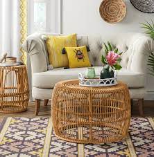 A Rattan Cage Accent Table For Those Who Can T Get Enough Of The Trend Use It As A Side Table Or Nightstand It Adds Laid Back Breeziness To Any Room Cage Coffee