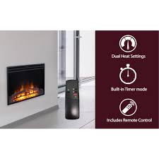 Btu, which stands for british thermal unit, is a standard of measurement used to represent the power of an electric fireplace and therefore the heat output. Cambridge 23 In Freestanding 5116 Btu Electric Fireplace Insert With Remote Control Cam23ins 1blk