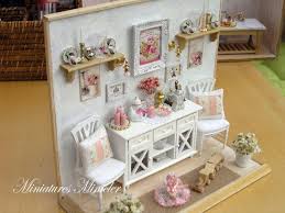 Miniature Dollhouse Shabby Chic Room Set Scale 1 12 Room Box Miniatures Mini Doll House Doll House