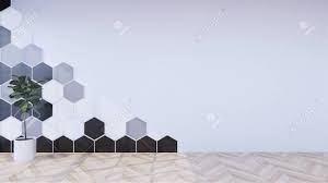 Then view the results in 3d. Black Hexagon Tile Wall On Empty White Room On Wooden Floor Interior Stock Photo Picture And Royalty Free Image Image 155908137