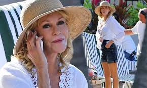 Melanie Griffith embraces the tropics in a summery outfit as she films  Hawaii Five-O