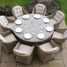 Maze Rattan Winchester Rounded Armchair 8 Seat Rattan Dining Set 1 6m Round Table Mesa Redonda Mesa