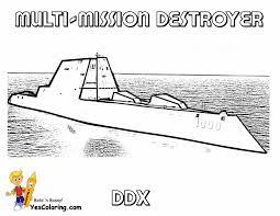 New Bold Navy Ship Coloring Multi Mission Destroyer Ddx Http Www Yescoloring Com Ship Coloring Page Html Power Boats Sailing Yacht Boat Race