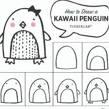 Easy Drawing Ideas Kawaii Cute Penguin Drawing Tinkerlab Today, in response to many requests, i challenged how to draw basic & kawaii chibi character. easy drawing ideas kawaii cute