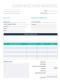 Free Contractor Invoice Template For Pdf Excel Hubspot