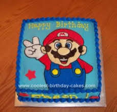 We had to add our own because the local bakeries didn't have any. Cool Super Mario Brothers Birthday Cake Design