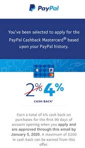 That may change in the future, but for now. Targeted Paypal Cashback Mastercard 4 Cash Back 200 Maximum Doctor Of Credit