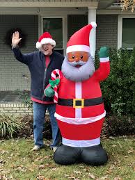 Chris kennedy's black santa decoration.thv11. A Family Got A Racist Note After Putting Up A Black Santa Soon Neighbors Began Displaying Their Own Black Santas The Washington Post
