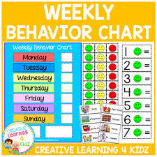 Weekly Behavior Chart Reward Visual