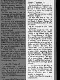 Obituary for Earlie Thomas (Aged 53)