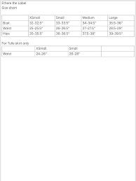 Size Chart Ethere The Label