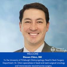 Pitt OHNS welcomes Dr. Steven Chinn to the University of Pittsburgh as our  newest surgeon-scientist. Dr. Chinn specializes in head and neck surgical  oncology and microvascular reconstructive surgery. He earned his MD