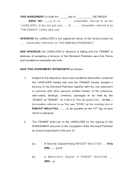 But remember we said that there isn't a specific law for landlords and tenants in malaysia? Sample Tenancy Agreement Factory Leasehold Estate Landlord