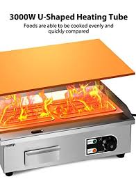 Check spelling or type a new query. 22 Electric Countertop Flat Top Griddle Non Stick Commercial Restaurant Teppanyaki Grill Stainless Steel Hot Plate Griddle Adjustable Thermostatic Temperature Control 122 F 572 F 3000w In Dubai Uae Whizz Commercial Griddles