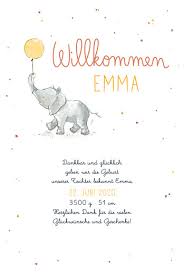 Die schönsten sprüche zur geburt eines kindes. Geburtskarten Kleiner Elefant Rosemood